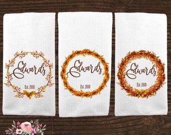 Fall Decor Personalized Kitchen Towel Autumn Kitchen Decor  KTP12