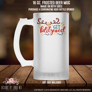 Get Blitzened Christmas Mug Christmas Beer Mug Funny Beer Mug Beer Stein MHO52