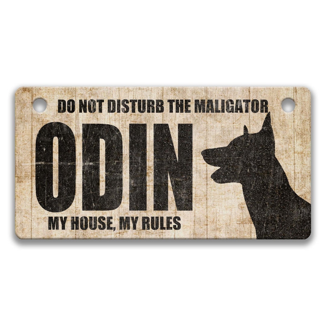 Personalized Dog Crate Tag, Kennel Dog Name Sign, Belgium Malinois