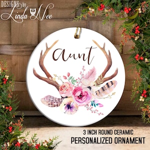 Enfeite de tia, enfeite Boho, presente para tia, presente de Natal de tia, enfeite de Natal, presente para irmã, presente de tia personalizado, tio OPH102