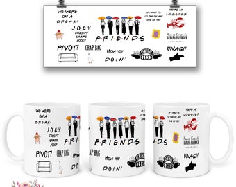 Friends TV Show Merchandise, Friends Mug, Friends Central perk Mug, Funny Matthew Perry Mug, Chandler Bing, Latte Cup, Wine Glass U-FRN027