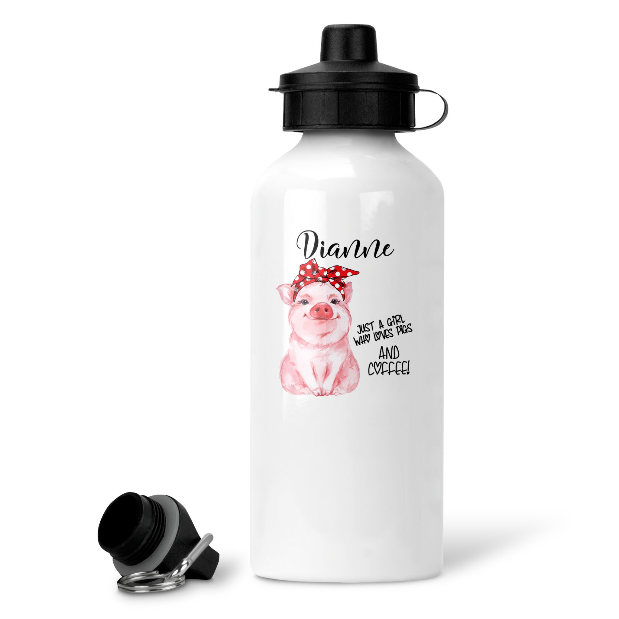 Taza Personalizada De Cerdo - Diseño Animal, Mensaje A Elección, Color Rosa, 325 Ml