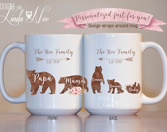 Papa Bear, Mama Bear, Baby Bear, Papa Bear Gift, Papa Mug, Papa Bear Gift, Mama Papa Baby, New Dad Gift, Gifts for Dad, Coffee Mug MPH406