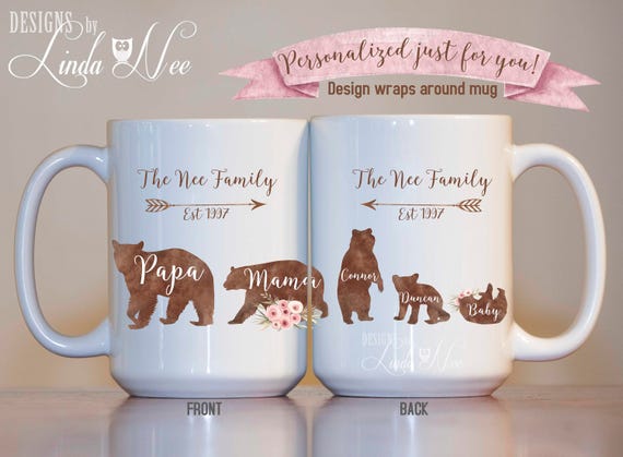 mama and papa bear mugs