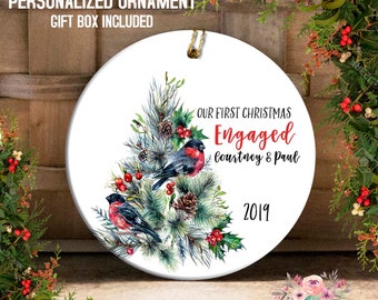 Engagement Ornament, 2023 Engaged Ornament, Christmas Tree, Just Engaged Ornament, Personalized Engagement Gift, Custom Bridal Shower OCH193