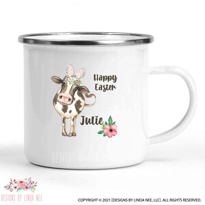 Kids Easter Bunny Custom Name Camp Mug, Personalized Easter Gift, Easter Basket Stuffer, Bunny Camp Mug, Easter Basket Gift Idea, Hot Cocoa