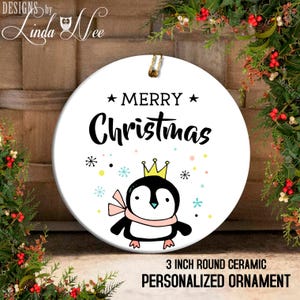 Merry Christmas Penguin Ornament, Penguin Ornament, Christmas Gift Idea, Penguin Ornament, Cute Penguin Gift, Penguin Lover, Penguins OCH126