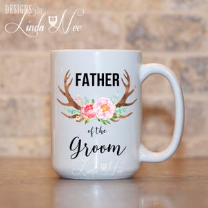 Father of the Groom Mug, Father of the Groom Gift, Personalized Wedding Gift for Dad, Boho Wedding, Father in Law Gift, Wedding Mug MPH245