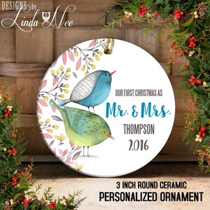 Our First Christmas as Mr & Mrs Christmas Ornament, Mr and Mrs Ornament, Personalized Wedding Gift Bridal Shower Ornament, Newleyweds OCH50