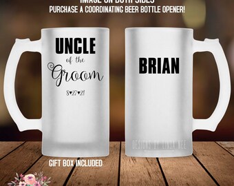 Uncle of the Groom Beer Mug Uncle of the Groom Gift Personalized Beer Mug Wedding Gift Wedding Thank You Gifts  Bachelor Party Gift MPH159