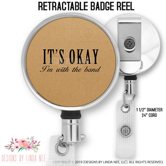 Retractable Badge Reel for Musician Badge Reel Music Store Badge Holder  Badge Reel Gift for Artisan ID Badge BRP44