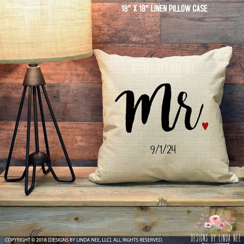 Mr Pillow Mr and Mrs Pillow Wedding Gift Personalized Pillow Etsy