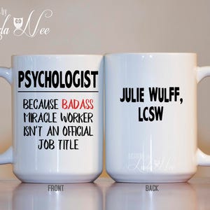 Personalizado PSICÓLOGO Psicología Grado Taza, Divertido Consejero Taza, Regalo Psicólogo, Divertido Psicólogo Taza, LCSW, Taza Terapeuta, MPH278