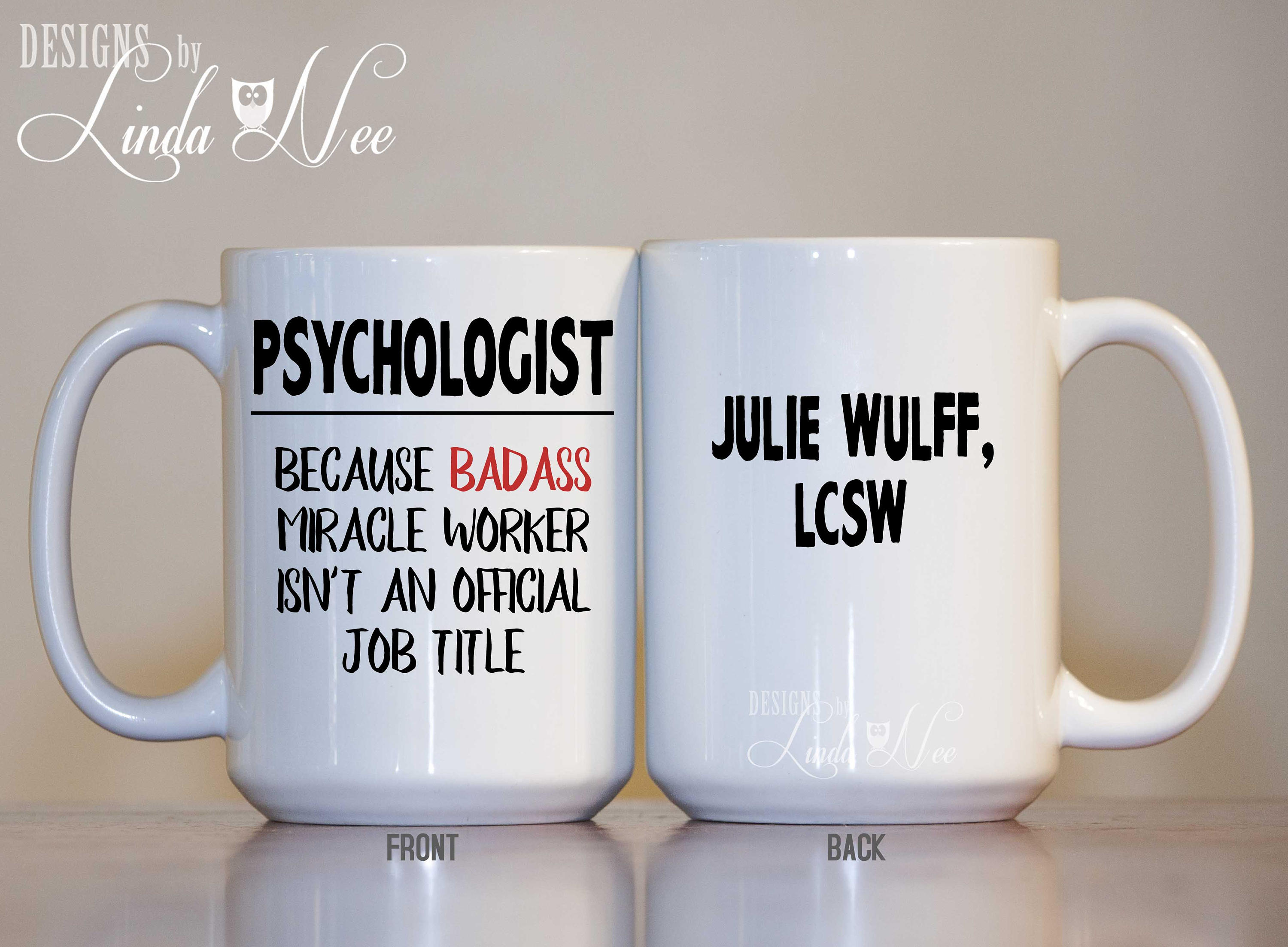Personalized PSYCHOLOGIST Psychology Degree Mug Funny Etsy