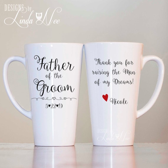 Personalized Father of the Groom Latte Mug, Thank You for Raising
