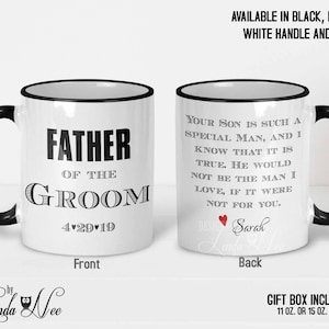 Father of the Groom Gift, Father of the Groom Mug, Personalized Gift for Father of the Groom, Father in Law Gift, Wedding Gift Mug MPH152