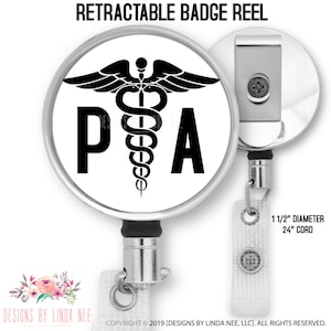 PA Gift Physician Assistant Badge Reel Badge Clip Badge Reel Personalized Gift for PA Graduation Gift ID Student BRP16