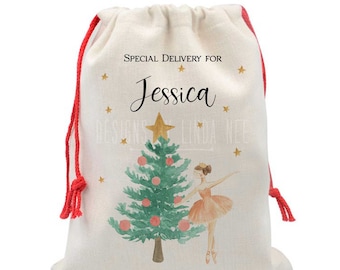 Christmas Santa Sack: Nutcracker Design - Personalized Name Bag