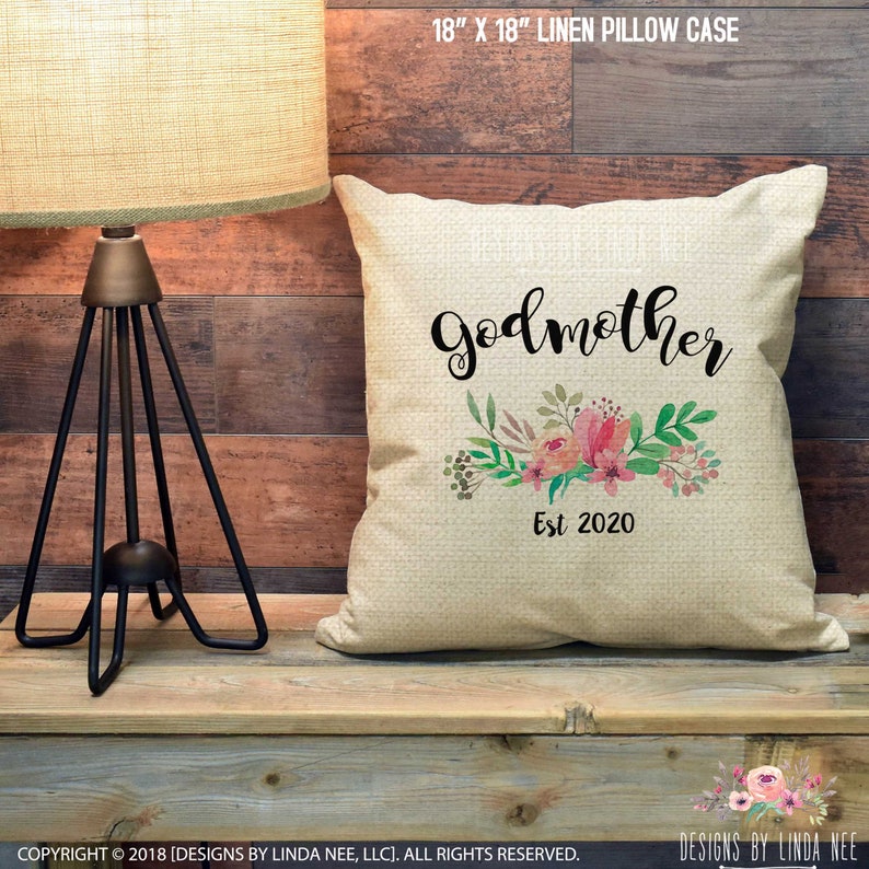 Godmother Pillow Gift for Godparents Custom Godmother Pillow Cover Accent Pillow Baptism Gift Personalized Pillow Toss Pillow Decor PCP43