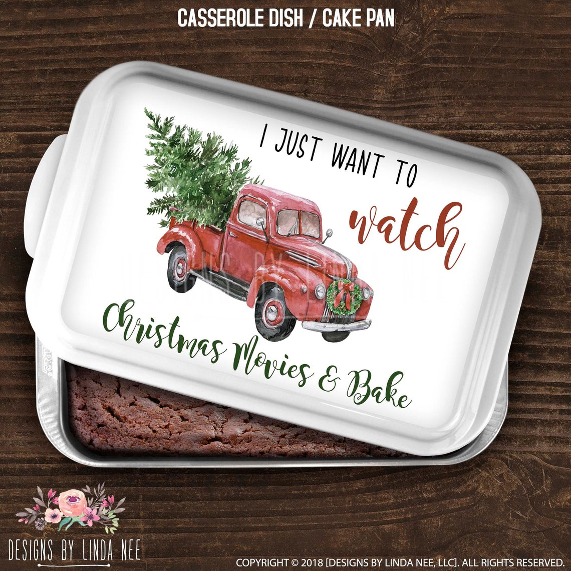 Red Truck Christmas Casserole Dish Holiday Cake Pan Christmas Etsy