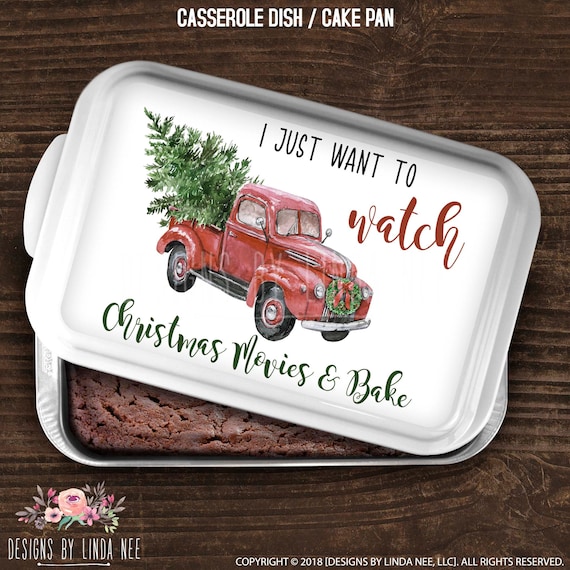 Holiday Cake Pan Red Truck Christmas Casserole Dish Christmas Movies Baking  Dish Red Truck Personalized Holiday Kitchen Decor HCD7 