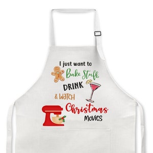 Christmas Apron Baking Apron Holiday Apron Christmas Baking Gift Youth Apron Full Apron Christmas Apparel Custom Christmas Gifts Z-APR004