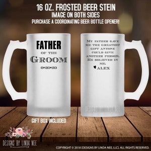 Father of the Groom Beer Mug Father of the Groom Gift Personalized Beer Mug Wedding Gift Beer Glass Father in Law Gift Beer Stein Mug MPH464