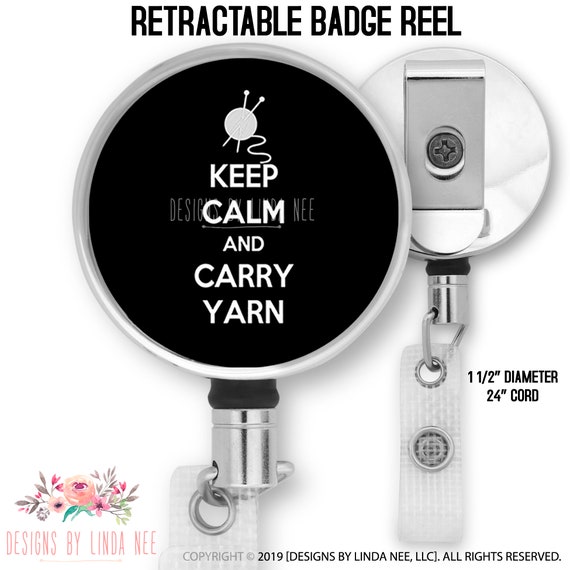 Retractable Badge Reel for Craft Store Worker Badge Reel Yarn
