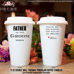 Father of the Groom Travel Mug, Father of the Groom Gift, Personalized Wedding Gift for Father in Law MPH151