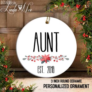 Ornamento de tia, presente para tia, presente de Natal de tia, enfeite de Natal, presente para irmã, presente de tia personalizado, enfeite de família, tio OPH81