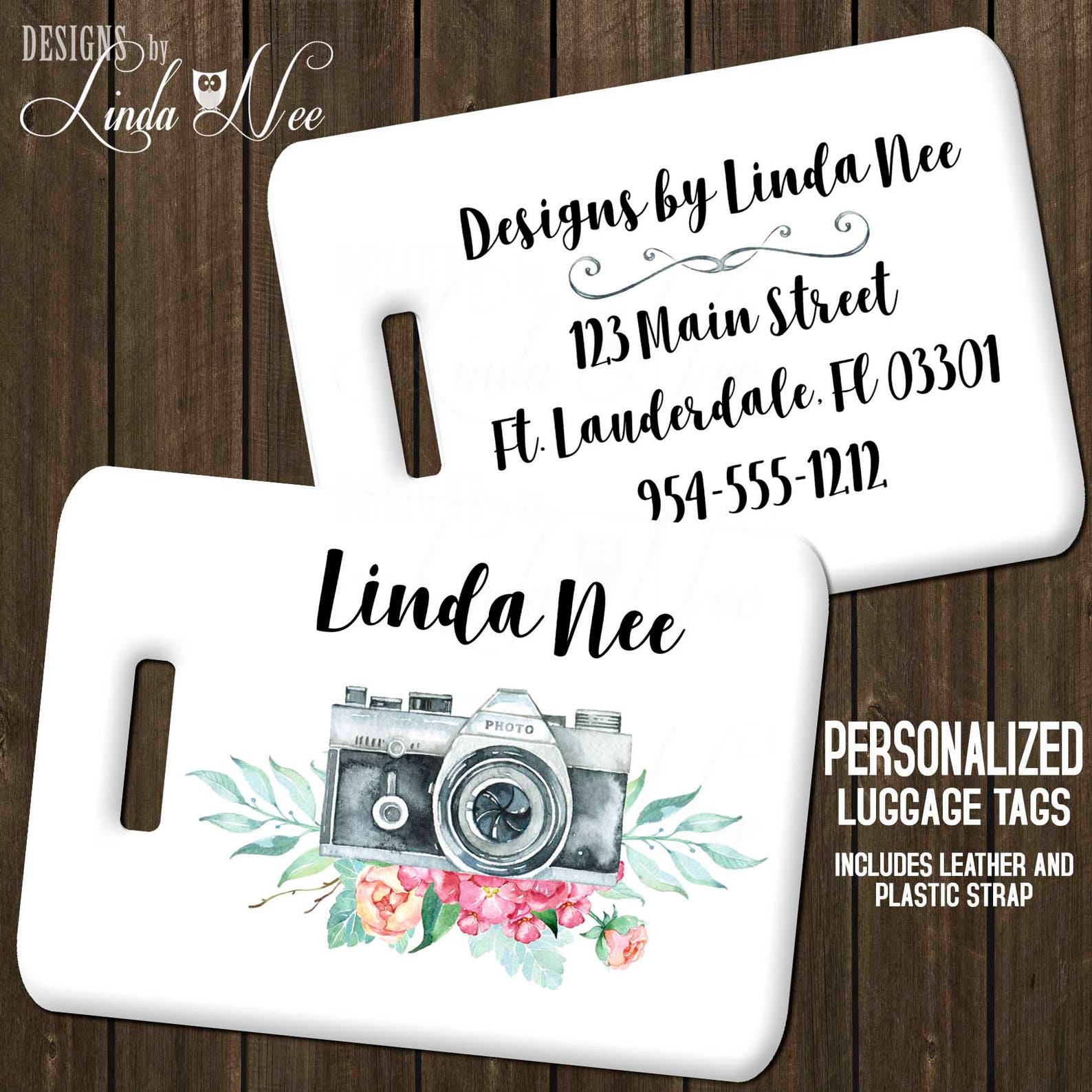 Personalized Photography Luggage Tags Custom Camera Luggage Etsy