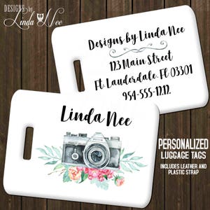 Personalized Photography Luggage Tags, Custom Camera Luggage Tag, Gift for Photographer, Photographer ID Camera Bag, Gift for Camera Bag L18