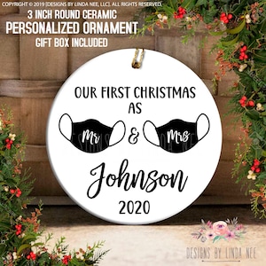 2024 Wedding Face Mask Ornament Married Ornament Mr and Mrs Ornament Wedding Quarantine Gift Commemorative Gift Pandemic Ornament OCH309