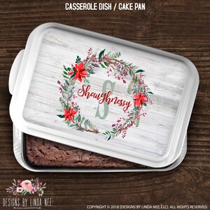 Personalized Casserole Dish Cake Pan Housewarming Gift Wedding Gift Bridal Shower Gift Custom Hostess Gift Monogrammed Gift HCD22