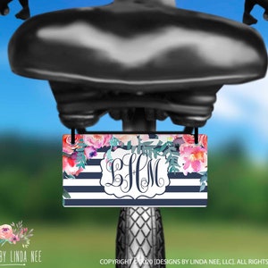 Personalized License Plate Floral Bike License Plate Custom Bike Tag Biking Novelty Plate Bicycle Tag Car Vanity Plates Girls Women BLP48