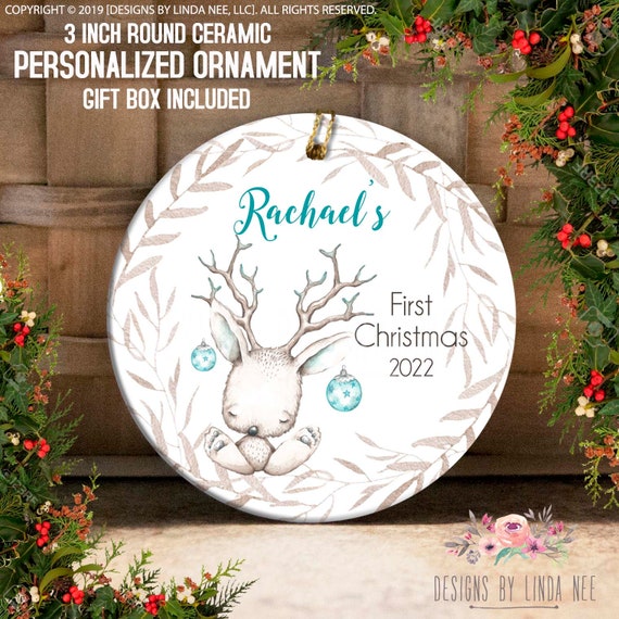 Baby's First Christmas Ornament, Personalized Baby Ornament, Baby Shower  Gift, Gift for Baby Girl Boy, Christmas Reindeer Ornament OCH263