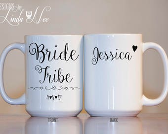 Bride Tribe Mug Personalized Bridesmaid Gift Bridesmaid Proposal Wedding Mug BrideTribe Gifts Custom Maid of Honor Gift Wedding Gift MPH462
