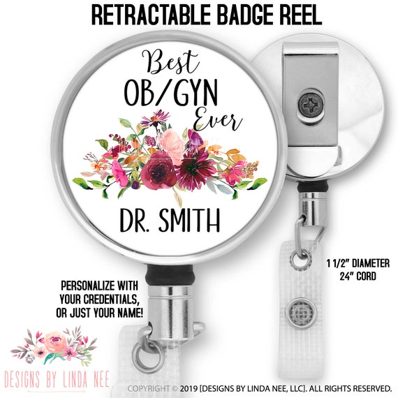 Personalized OB/GYN Badge Reel Retractable Doctor Badge Reel Badge