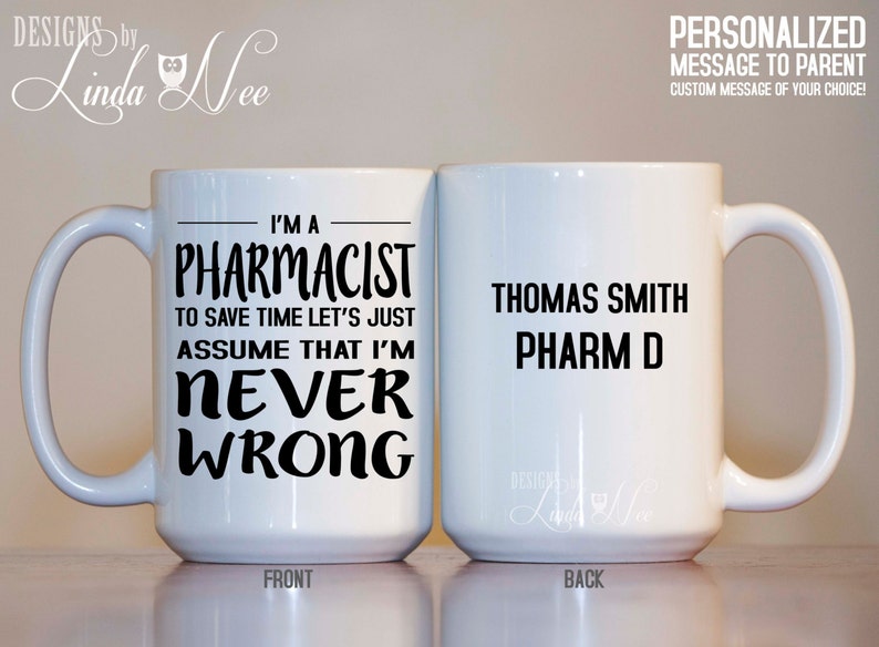 Funny Pharmacist Gift Personalized Pharmacist Mug Rx Gift | Etsy