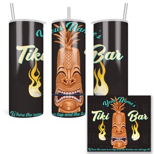 Personalized Tiki Tumbler, Totem Pole Cup, Hawaiian Tumbler, Backyard Tiki Bar Accessories, Party Decor, Tropical Drink Mug, Torch P-SUM016