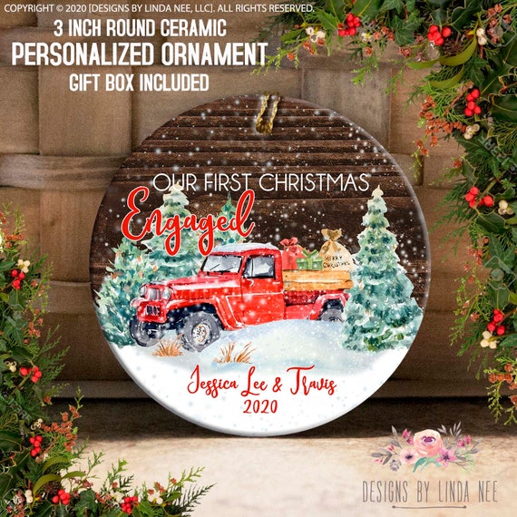Verlobungs-Ornament "You're Engaged!" – Acryl, 8 Cm, Erstes Weihnachten Als Verlobte, Geschenk Für Paare