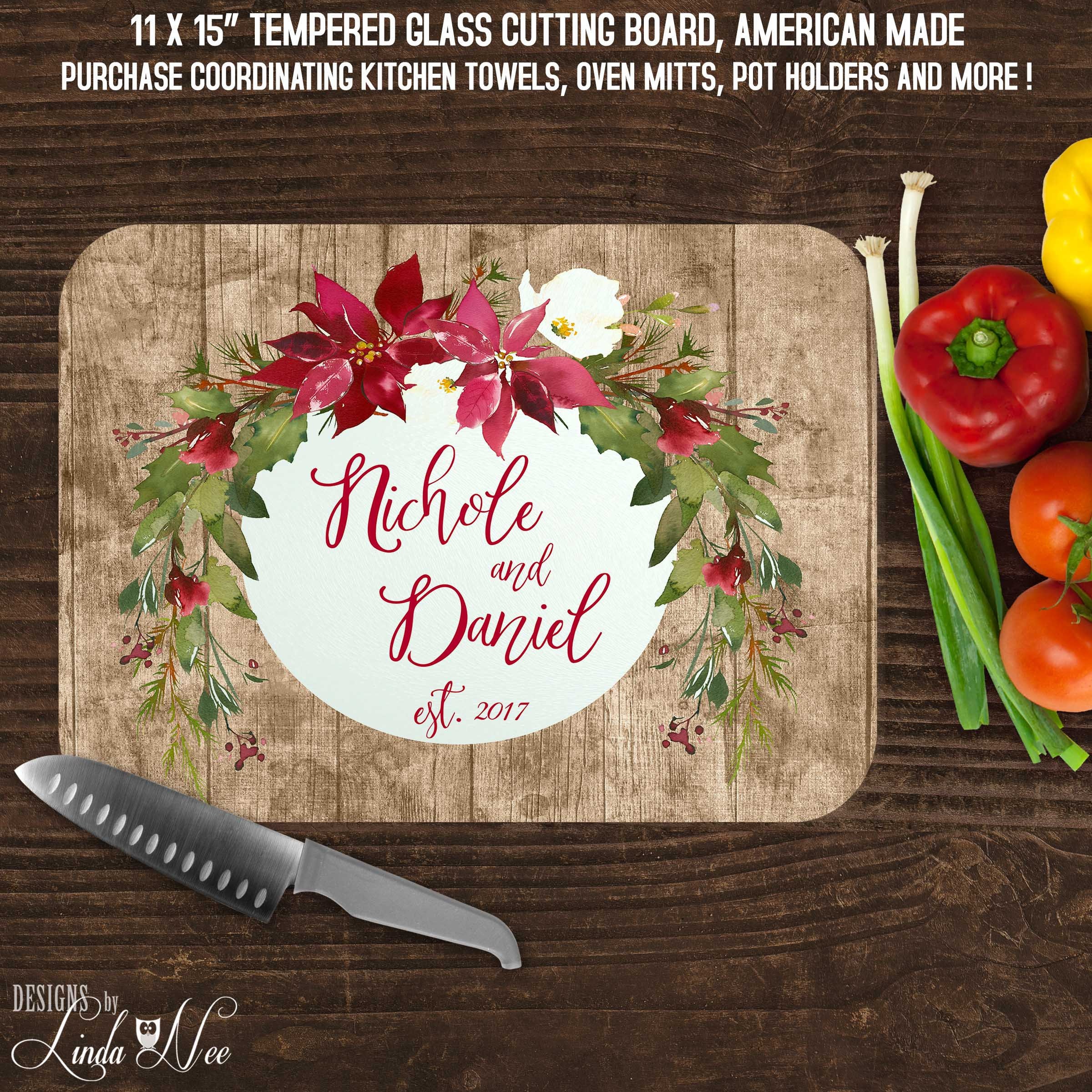 Christmas Cutting Board Glass Cutting Board Kitchen Decor Etsy UK