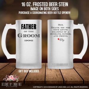 Father of the Groom Gift Personalized Father in Law Gift Father of the Groom Beer Mug Custom Beer Mug Wedding Gift Beer Glass Stein MPH439