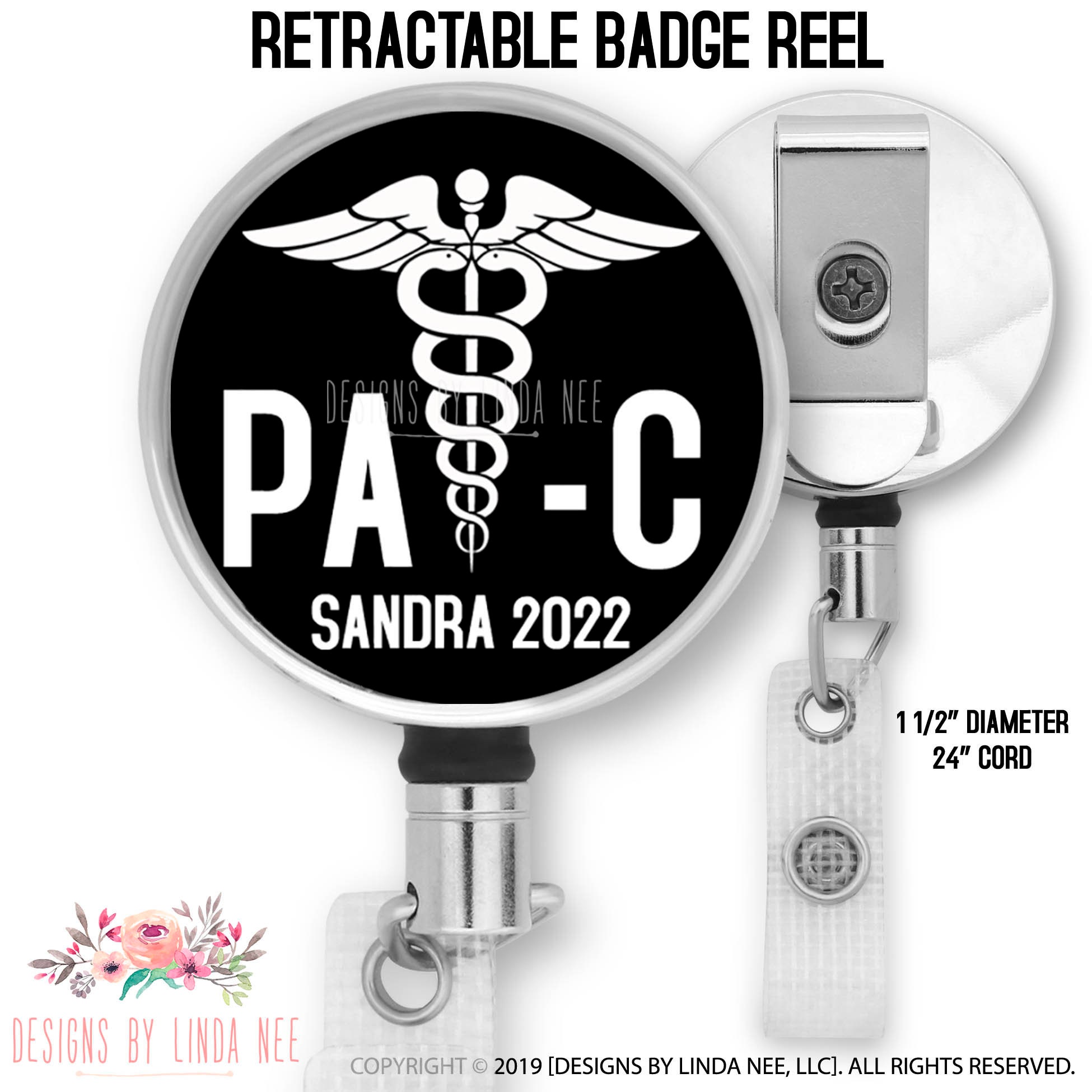 PA-C Gift Physician Assistant Badge Reel Badge Clip Badge Reel Personalized  Gift for PA Graduation Gift ID Student BRP15