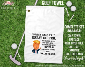 Father's Day Gift for Dad Personalized Golf Towel Trump Gift Gift for Dad Gift for Golfer Sports Towel Custom Towel Golf Birthday Gift GTO9