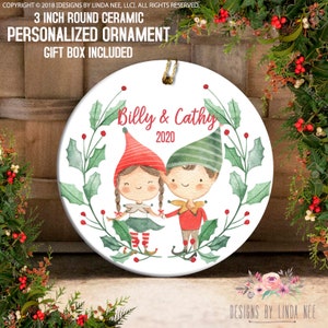 Brother and Sister Ornament Personalized Twins Ornament Gifts for Siblings Elf Ornament Gifts for Twins Gift for Brother Sister OCH235