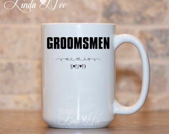 Personalized GROOMSMEN Mug, Wedding Mug, Custom Best Man Mug, Bachelor Party Mug, Wedding Thank You Mug, Groomsmen Gift Shot Glass MPH334