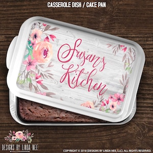 Cake Pan Personalized Casserole Dish Housewarming Gift Wedding Gift Bridal Shower Gift Custom Hostess Gift Monogrammed Gift PCD8