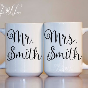 Mr. and Mrs. Mug Personalized, Custom Mr and Mrs Coffee Mugs, Couples Mugs, Bridal Shower Gift Mug, Anniversary Mug, His and Hers Mug MPH169