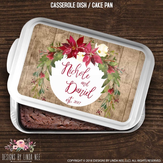 Personalized Casserole Dish Christmas Gift Custom Holiday